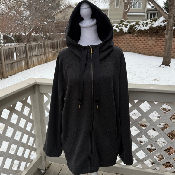 Lululemon Principal Dancer Women 8 Heathered Black French Terry Oversized Long - Picture 4 of 13